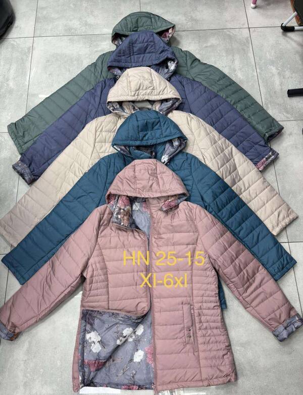 Kurtki damskie zimowe Roz XL-6XL, 1 Kolor Paczka 5 szt