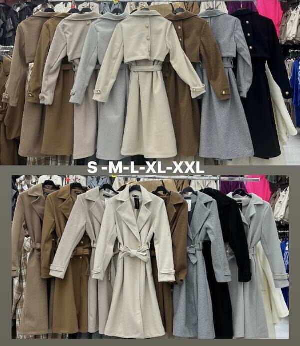 Płaszcze damskie (Włoskie produkt) Roz S-2XL Mix kolor Paczka 5 szt