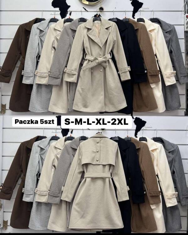 Płaszcze damskie (Włoskie produkt) Roz S-2XL Mix kolor Paczka 5 szt