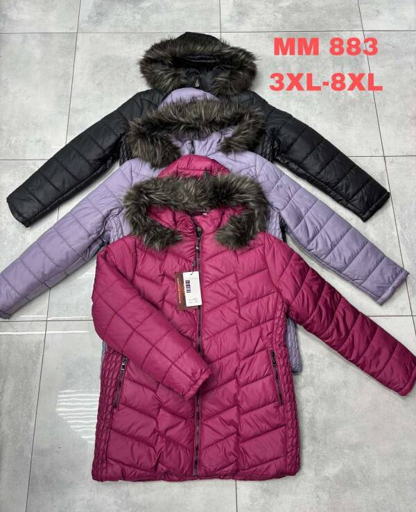 Kurtki damskie zimowe duże Roz 3XL-8XL, 1 Kolor Paczka 5 szt