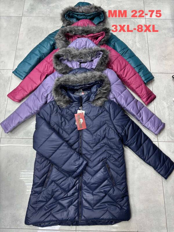 Kurtki damskie zimowe duże Roz 3XL-8XL, 1 Kolor Paczka 5 szt