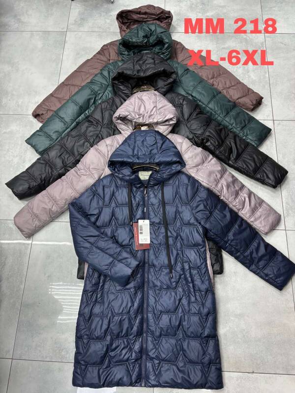 Kurtki damskie zimowe duże Roz XL-6XL, 1 Kolor Paczka 5 szt