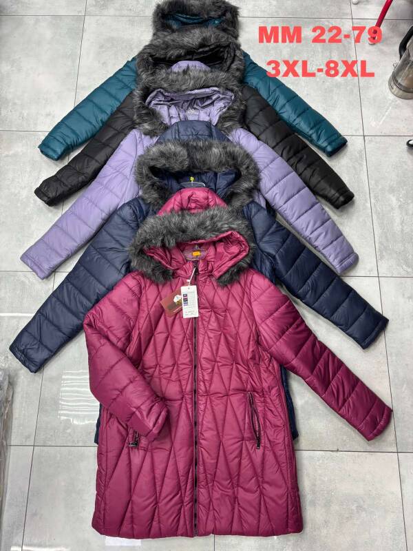 Kurtki damskie zimowe duże Roz 3XL-8XL, 1 Kolor Paczka 5 szt