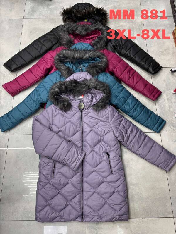 Kurtki damskie zimowe duże Roz 3XL-8XL, 1 Kolor Paczka 5 szt