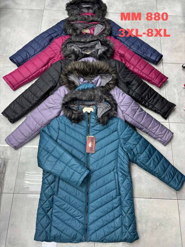 Kurtki damskie zimowe duże Roz 3XL-8XL, 1 Kolor Paczka 5 szt