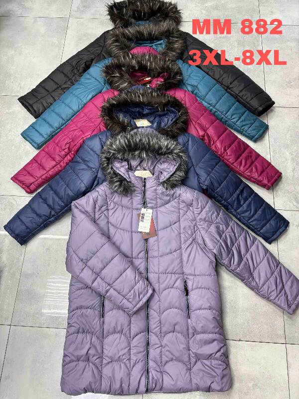 Kurtki damskie zimowe duże Roz 3XL-8XL, 1 Kolor Paczka 5 szt