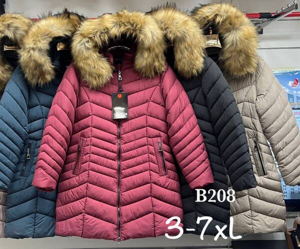 Kurtki damskie zimowe Roz 3XL-7XL, 1 Kolor Paczka 5 szt