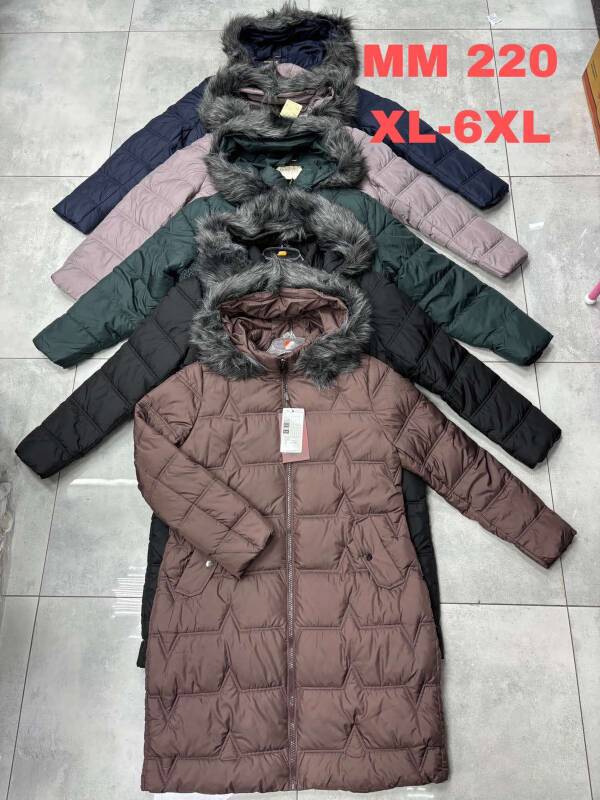 Kurtki damskie zimowe duże Roz XL-6XL, 1 Kolor Paczka 5 szt