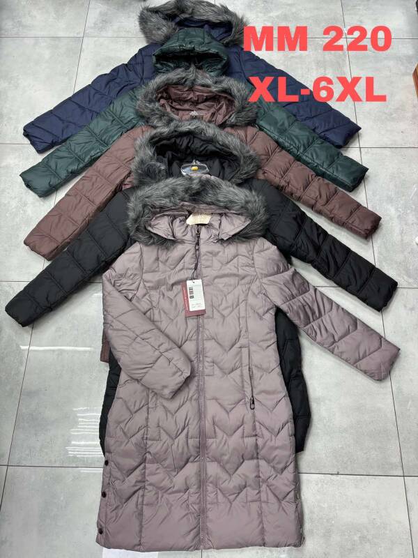 Kurtki damskie zimowe duże Roz XL-6XL, 1 Kolor Paczka 5 szt