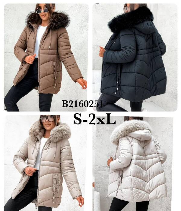 Kurtki damskie zimowe Roz S-2XL, 1 Kolor Paczka 5 szt