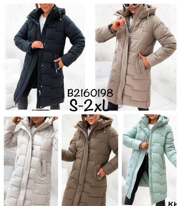 Zimowe Płaszcze Roz S-2XL, 1 Kolor Paczka 5 szt