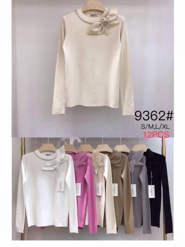 Swetry damskie Roz S/M-L/XL, Mix kolor, Paszka 12 szt