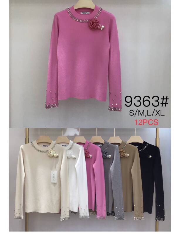 Swetry damskie Roz S/M-L/XL, Mix kolor, Paszka 12 szt