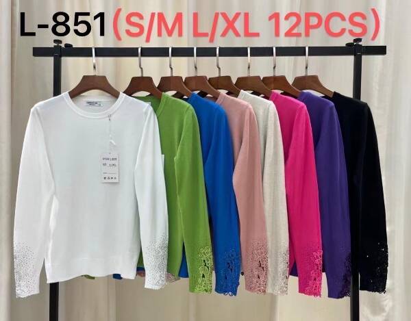 Swetry damskie Roz S/M-L/XL, Mix kolor, Paszka 12 szt