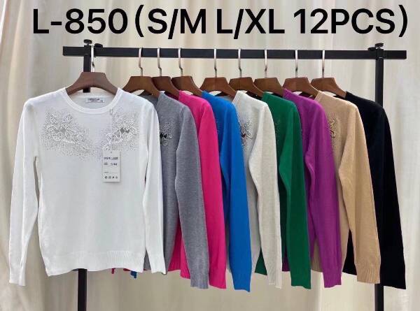 Swetry damskie Roz S/M-L/XL, Mix kolor, Paszka 12 szt