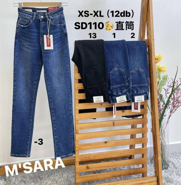 Spodnie damskie jeans Roz XS-XL, 1 Kolor Paczka 12 szt