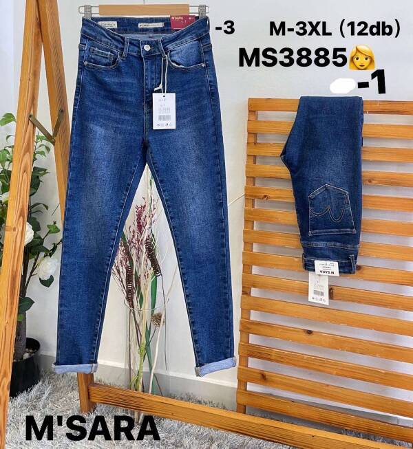 Spodnie damskie jeans Roz M-3XL, 1 Kolor Paczka 12 szt