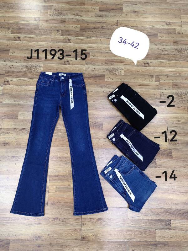 Spodnie damskie jeans Roz 34-42, 1 Kolor Paczka 10 szt