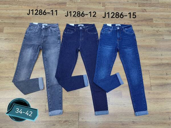 Spodnie damskie jeans Roz 34-42, 1 Kolor Paczka 10 szt