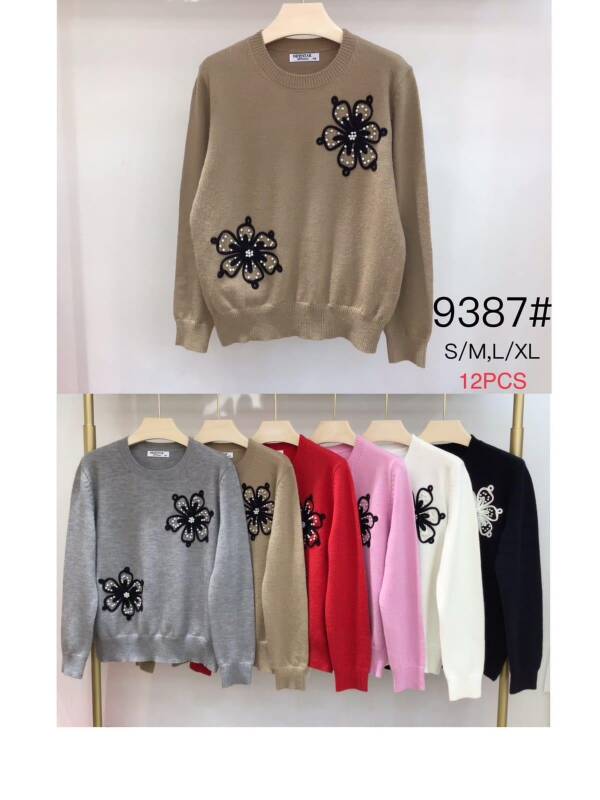 Swetry damskie Roz S/M-L/XL, Mix kolor, Paszka 12 szt