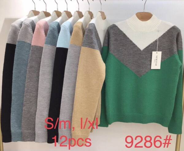 Swetry damskie Roz S/M-L/XL, Mix kolor, Paszka 12 szt