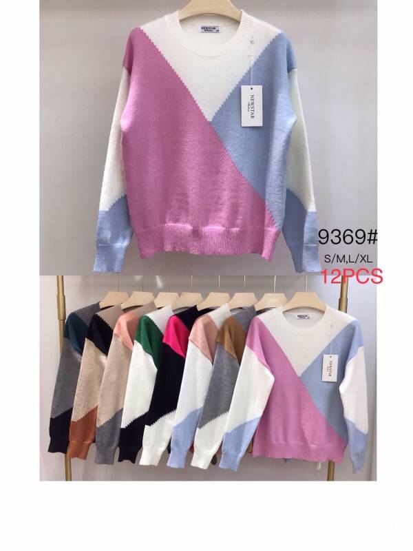 Swetry damskie Roz S/M-L/XL, Mix kolor, Paszka 12 szt