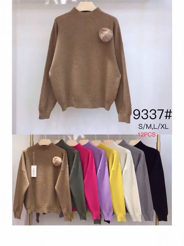 Swetry damskie Roz S/M-L/XL, Mix kolor, Paszka 12 szt