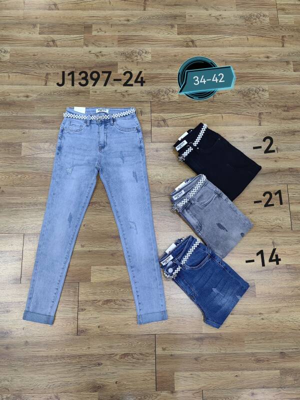 Spodnie damskie jeans Roz 34-42, 1 Kolor Paczka 10 szt