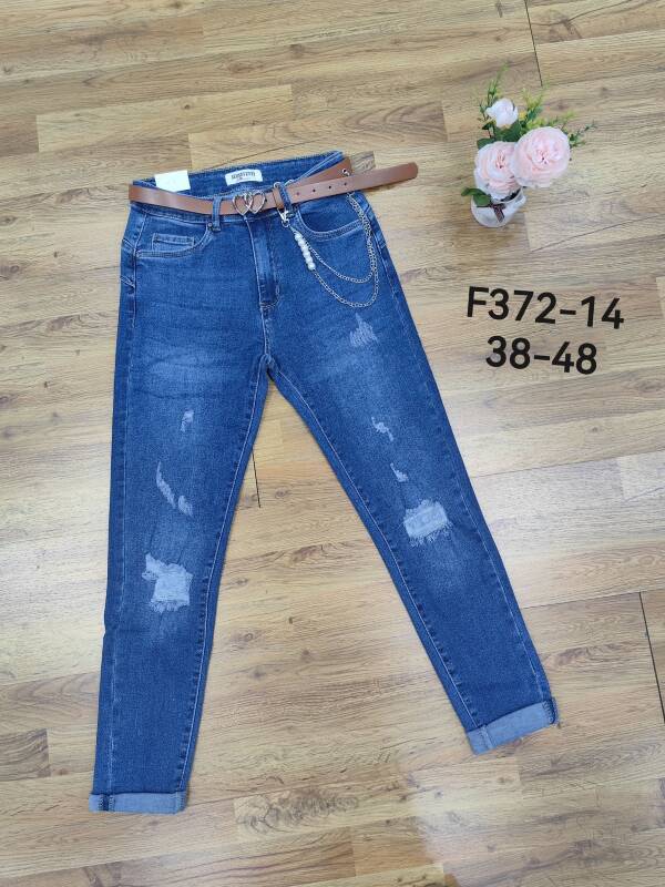 Spodnie damskie jeans Roz 38-48, 1 Kolor Paczka 12 szt