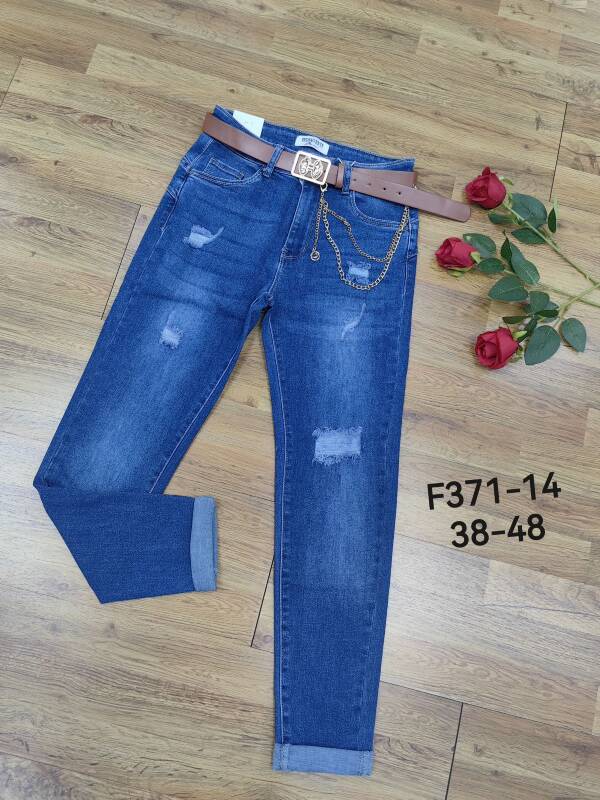 Spodnie damskie jeans Roz 38-48, 1 Kolor Paczka 12 szt