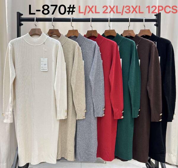 Sukienki damskie Roz L/XL-2XL/3XL, Mix kolor, Paszka 12 szt
