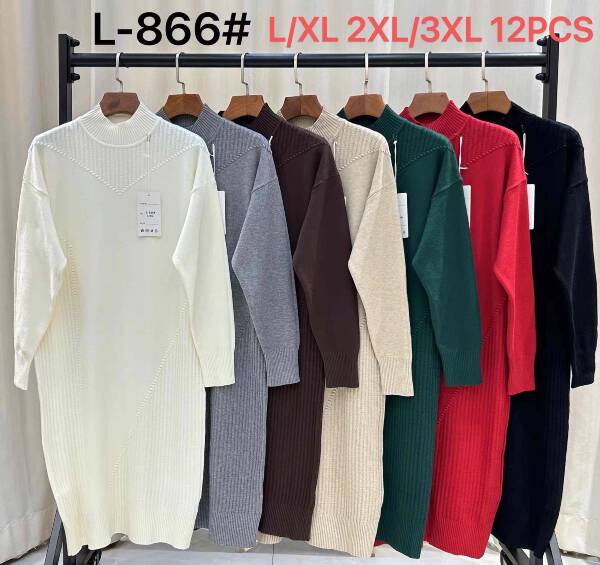 Sukienki damskie Roz L/XL-2XL/3XL, Mix kolor, Paszka 12 szt