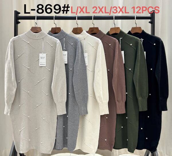 Sukienki damskie Roz L/XL-2XL/3XL, Mix kolor, Paszka 12 szt