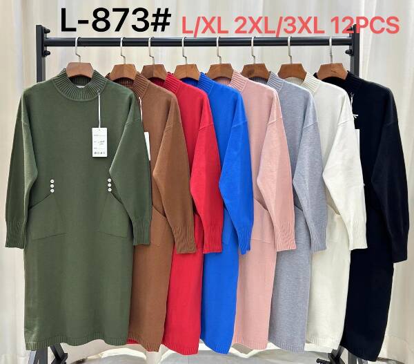 Sukienki damskie Roz L/XL-2XL/3XL, Mix kolor, Paszka 12 szt