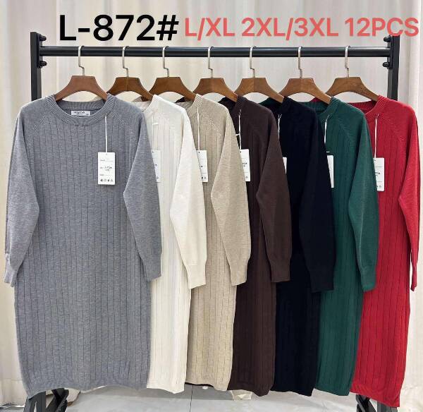 Sukienki damskie Roz L/XL-2XL/3XL, Mix kolor, Paszka 12 szt