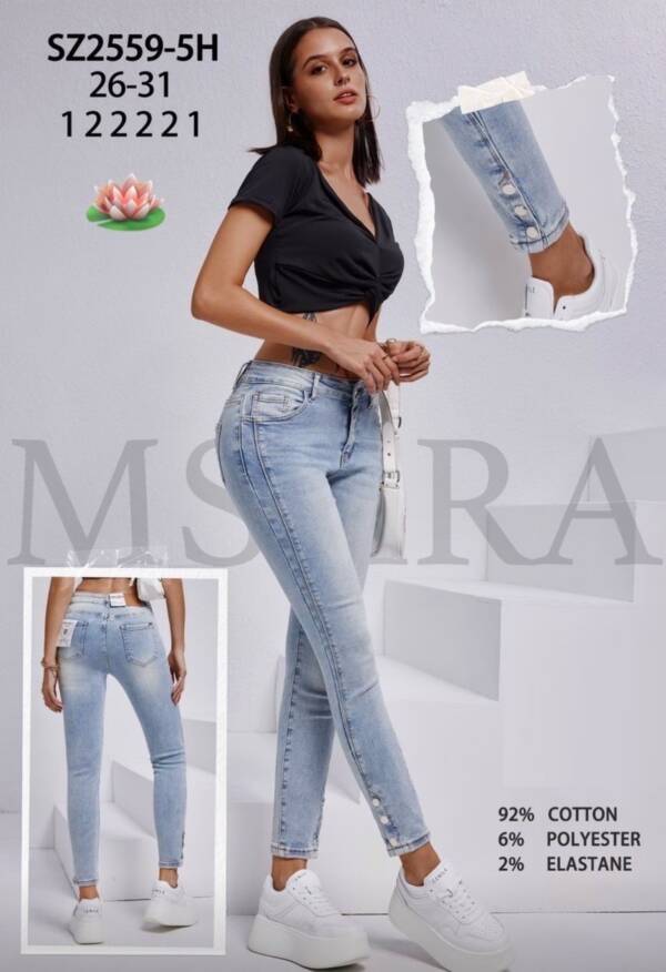 Spodnie damskie jeans Roz 26-31, 1 Kolor Paczka 10 szt