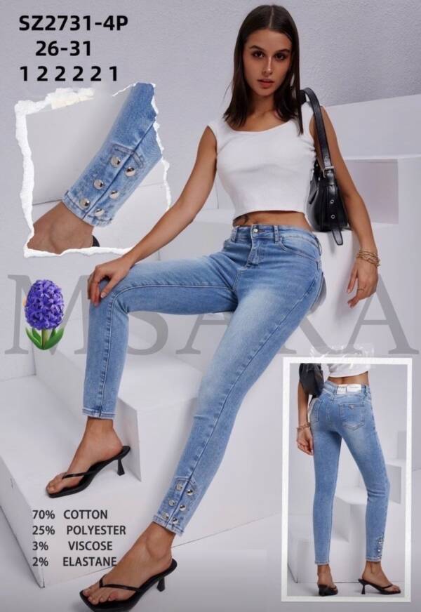 Spodnie damskie jeans Roz 26-31, 1 Kolor Paczka 10 szt