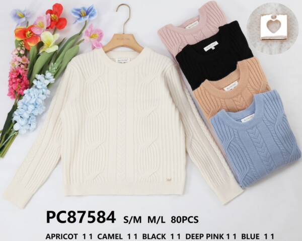 Swetry damskie (Francja produkt) Roz S/M-L/XL, Mix kolor, Paszka 8 szt