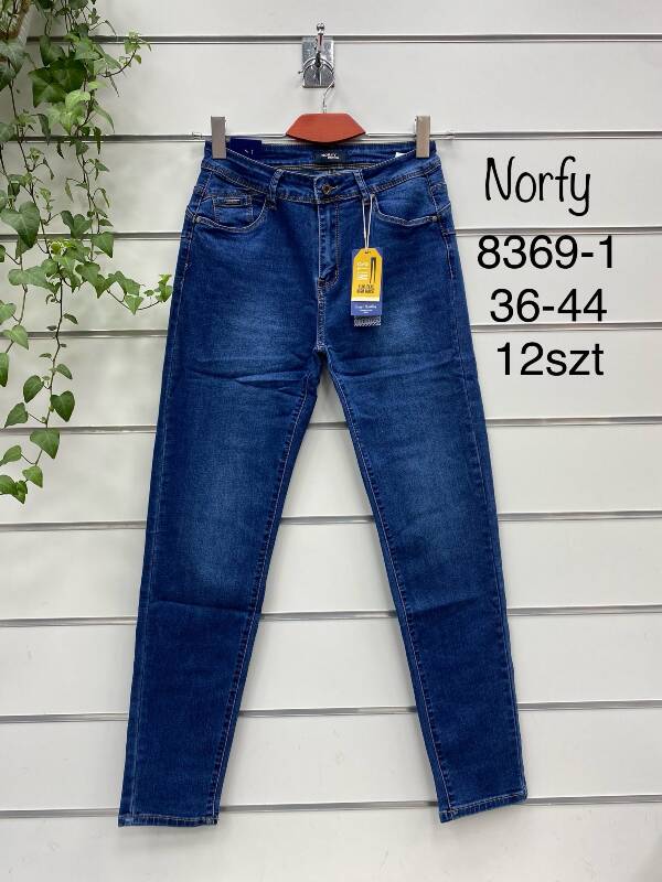 Spodnie damskie jeans Roz 36-44, 1 Kolor Paczka 12 szt