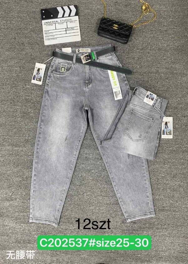 Spodnie damskie jeans Roz 25-30, 1 Kolor Paczka 12 szt