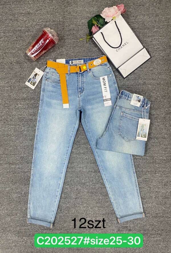 Spodnie damskie jeans Roz 25-30, 1 Kolor Paczka 12 szt