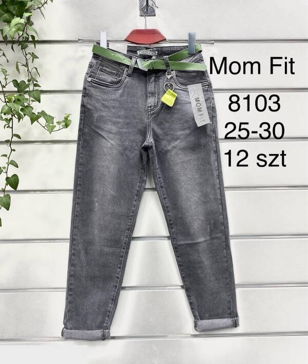 Spodnie damskie jeans Roz 25-30, 1 Kolor Paczka 12 szt