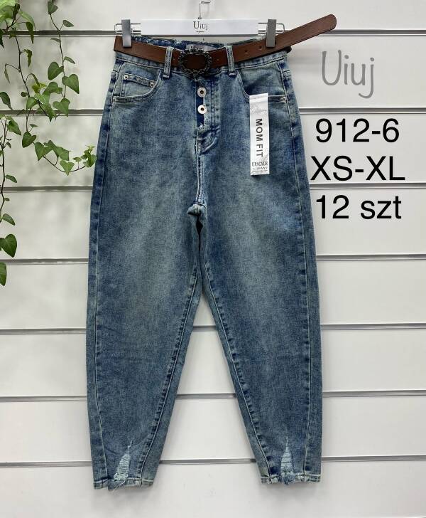 Spodnie damskie jeans Roz XS-XL, 1 Kolor Paczka 12 szt