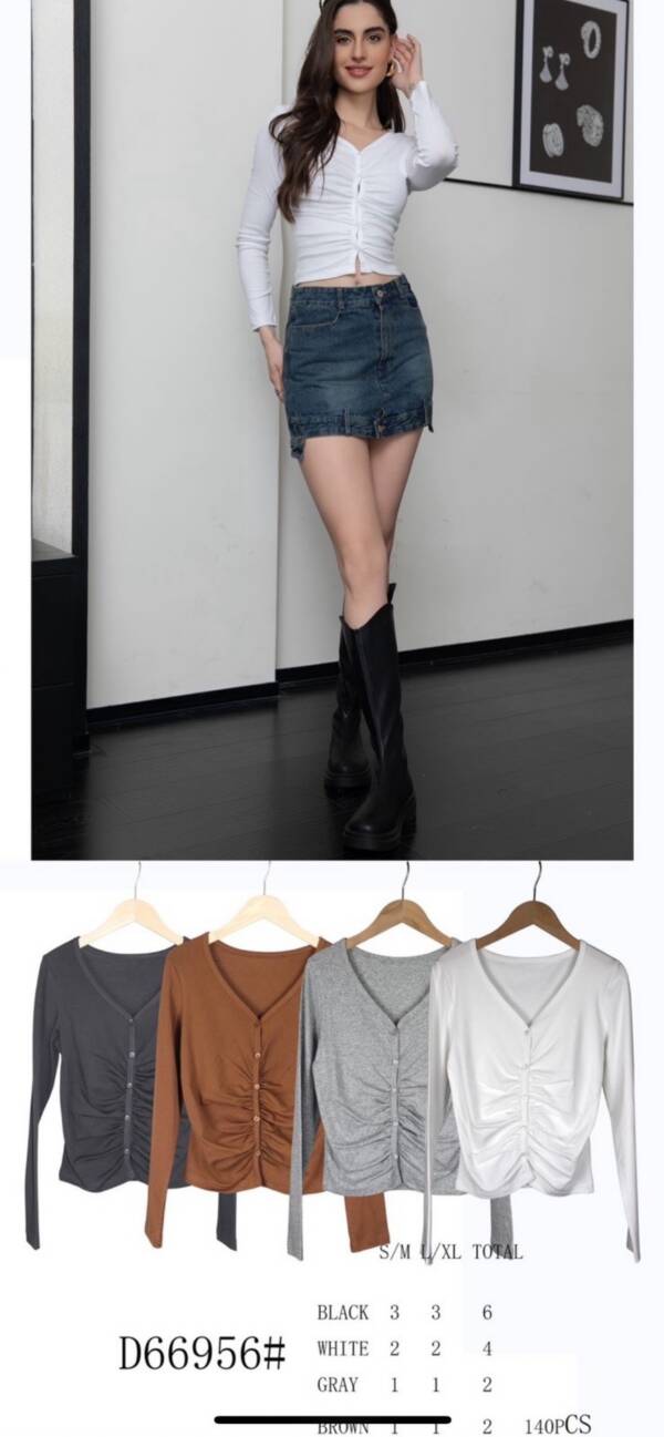 Bluzka damskie (Francja produkt) Roz S/M-L/XL, Mix kolor, Paszka 14 szt