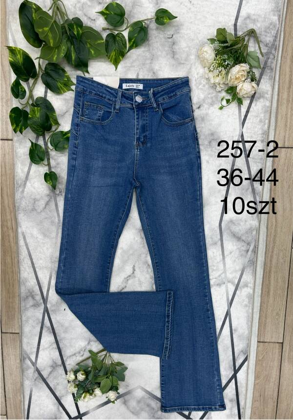 Spodnie damskie jeans Roz 36-44, 1 Kolor Paczka 10 szt