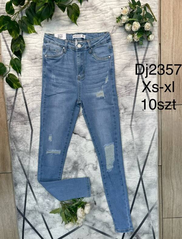 Spodnie damskie jeans Roz XS-XL, 1 Kolor Paczka 10 szt