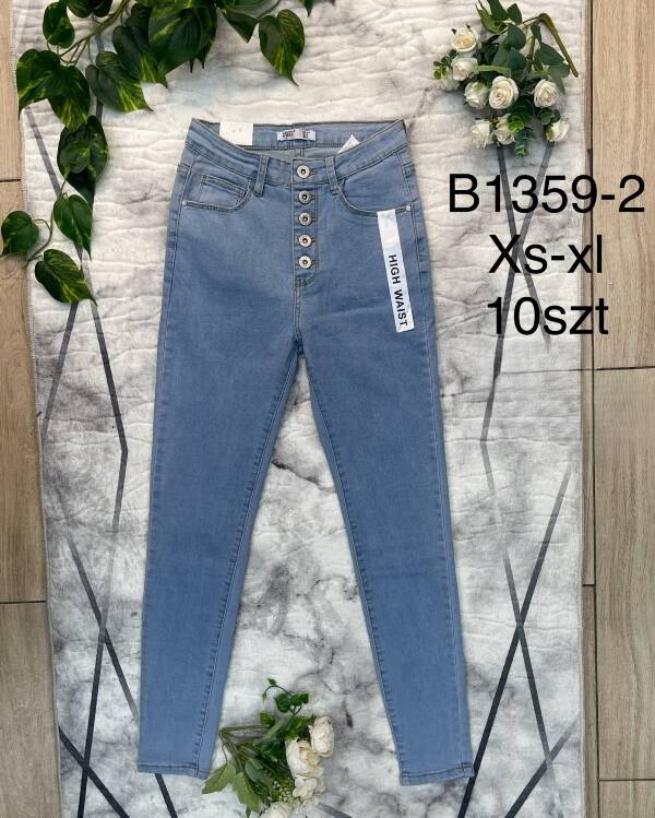 Spodnie damskie jeans Roz XS-XL, 1 Kolor Paczka 10 szt