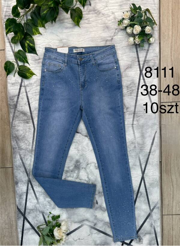 Spodnie damskie jeans Roz 38-48, 1 Kolor Paczka 10 szt