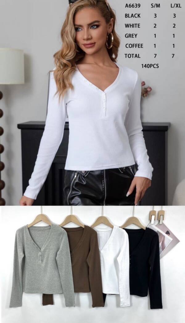 Bluzka damskie (Francja produkt) Roz S/M-L/XL, Mix kolor, Paszka 14 szt