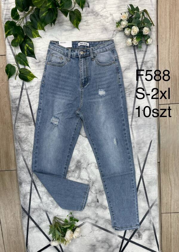 Spodnie damskie jeans Roz S-2XL, 1 Kolor Paczka 10 szt